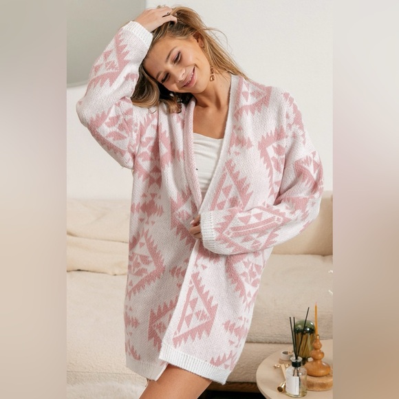 BiBi Aztec Pattern Open Front Cardigan - Picture 2 of 13